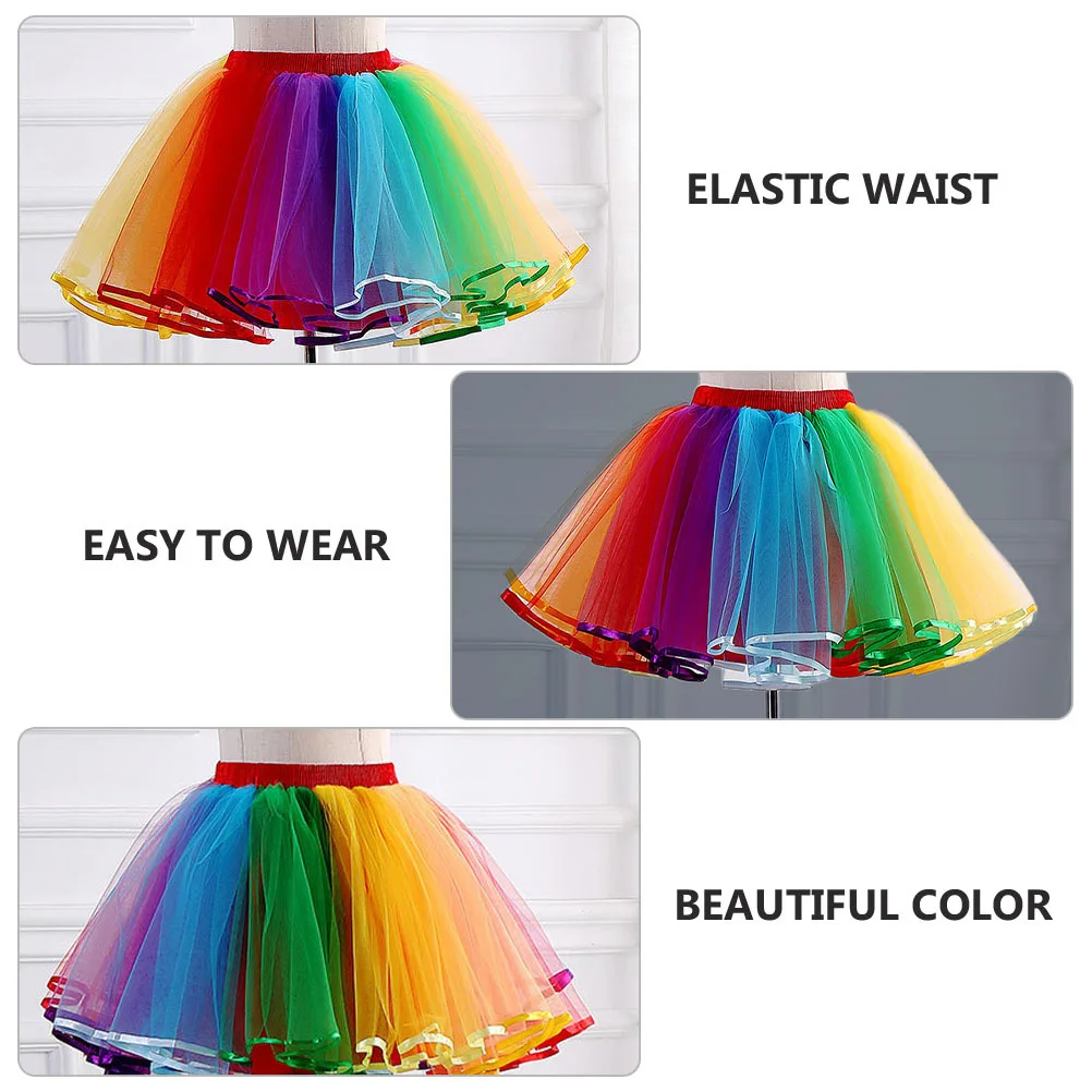 튤 스커트 레인보우 튜튜 스커트 버블 드레스 재즈 탭 사진 소품 의상 드레스업 휴일 선물 및 파티 기념품에 완벽