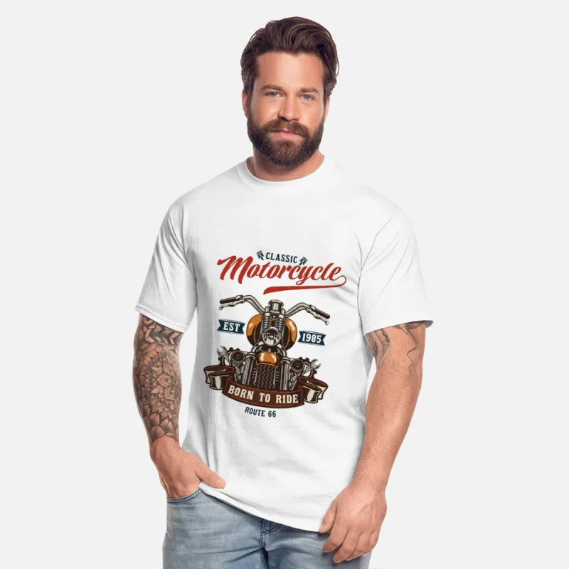 

0415 Born to Ride Gift t shirt The Mother Road Route 66 US highway Motorcycle Graphic clothes 100% cotton printed All size Tops