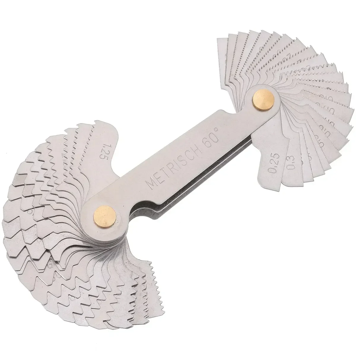 Medidor de tapones de rosca de 55/60 grados, medidores de paso de tornillo de diente de engranaje Imperial métrico, herramienta de medición de acero al carbono, medición de rosca de grifo