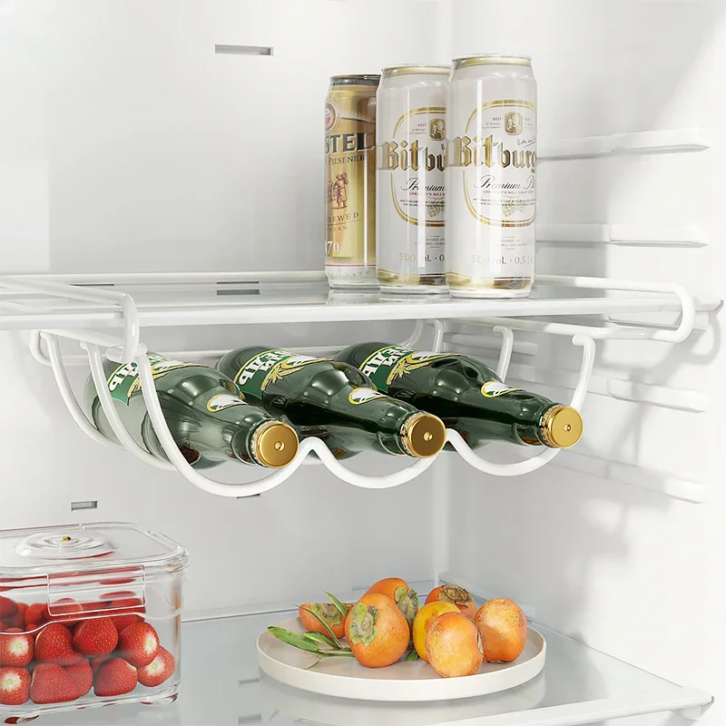 Creative Home Furnishing Accessories Beer Bottle Fridge Organizer Wine Display Shelf Holder Hook Refrigerator Storage Rack