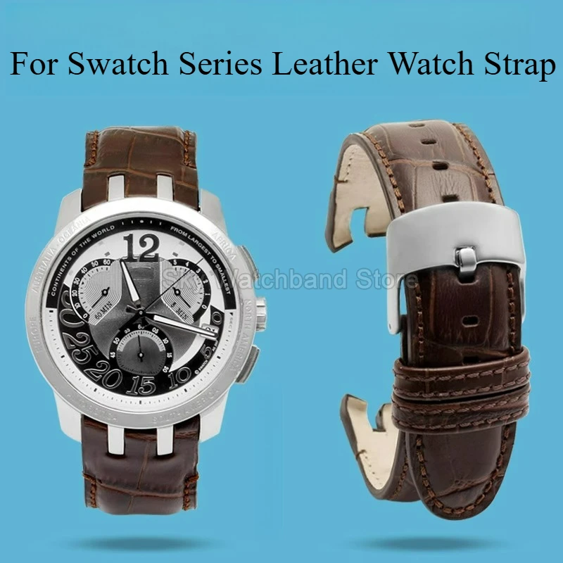 

Для Swatch YRS402 YRS417G YRS403 браслет для часов из коровьей кожи 21 мм черный трехзубый разъем премиум-класса материал элегантный прочный
