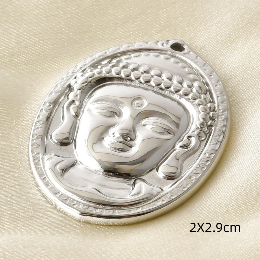 Ethnische Buddha-Kopf- und Fatima-Hand-Anhänger, Blumenbaum-Metall-Edelstahl-Charms für die Schmuckherstellung, Armbänder, Schlüsselanhänger, DIY-Anhänger – Detail 11