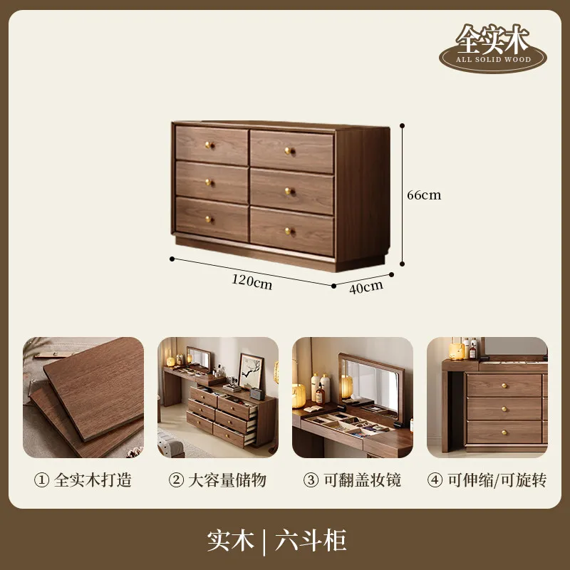Solid Wood Makeup Vanities Integrated Chinese-style Makeup Vanities Bedroom Storage Home FurnitureVanités De Maquillage ZY40SZT