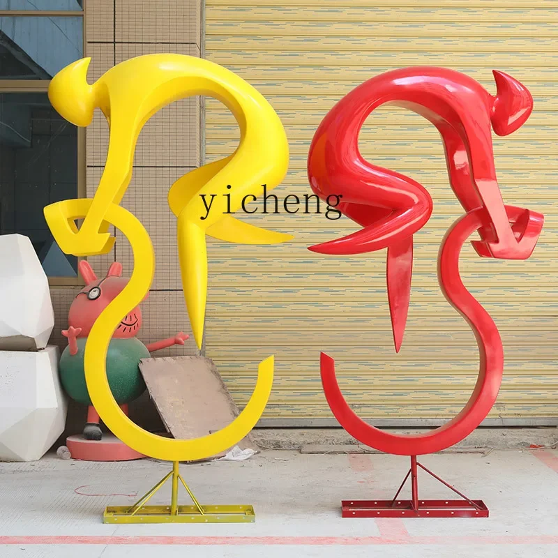 L7-15 fiberglass ornament sculpture modern cyclist outdoor garden landscape decoration