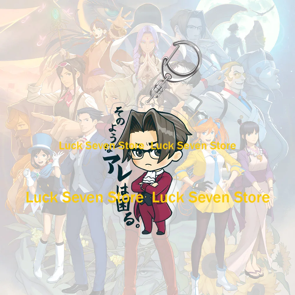 Game Ace Attorney Godot Franziska von Karma Athena Cykes Apollo Justice Mitamaru Miles Edgeworth Phoenix Wright Acrylic Keychain