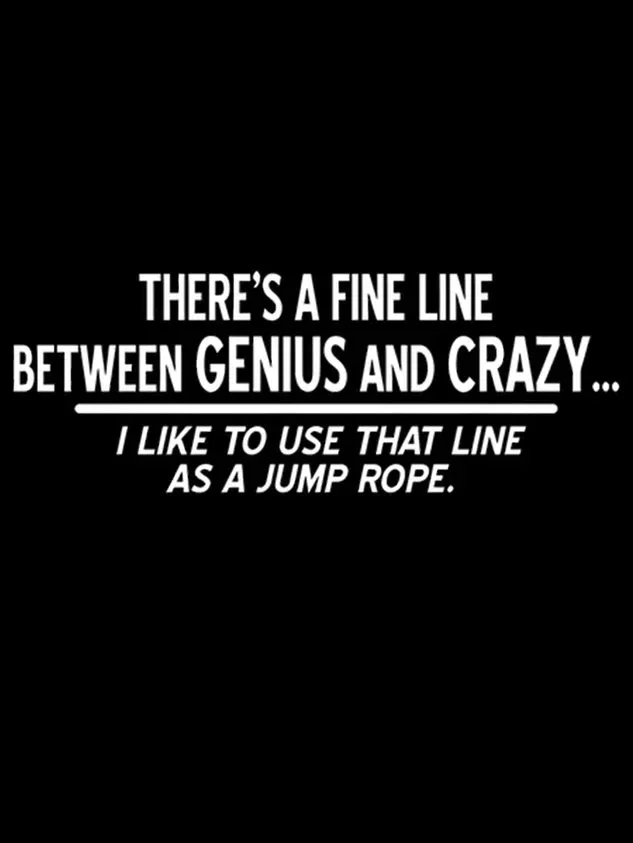 Men's There's A Fine Line Between Genius And Crazy I Like  Use That Line As  Printing Text Letters Urban Regular Fit Polo Shirt