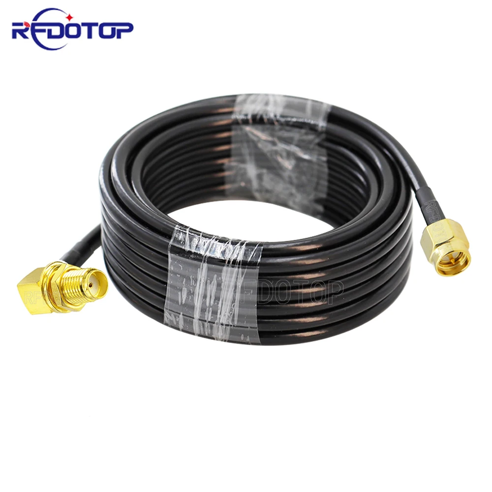 RFDOTOP SMA Male to SMA Female Jack Connector WiFi Antenna Extension Cord RG58 50 Ohm RF Coaxial Pigtail Jumper Cable 15CM-30M