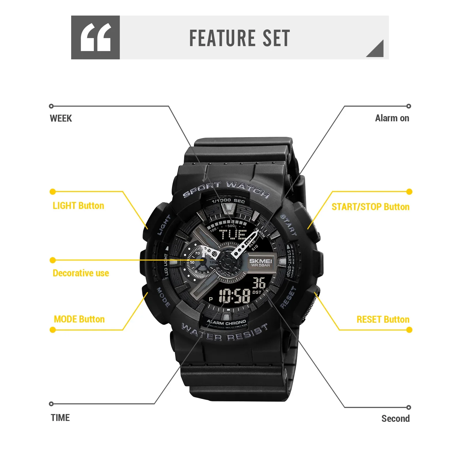 Skmei World Time Led Light Digital Electronics Watches for Men Women Sports Quartz Watch Waterproof Wristwatches Horloges Mannen