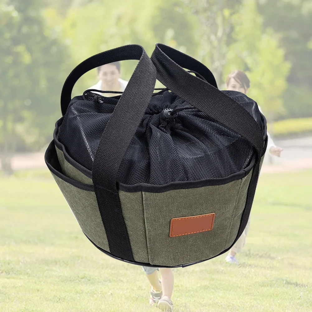 

Dark Storage Bag Durable Canvas Organizer Portable Hand Bag for Camping Cooking Utensils Large Capacity