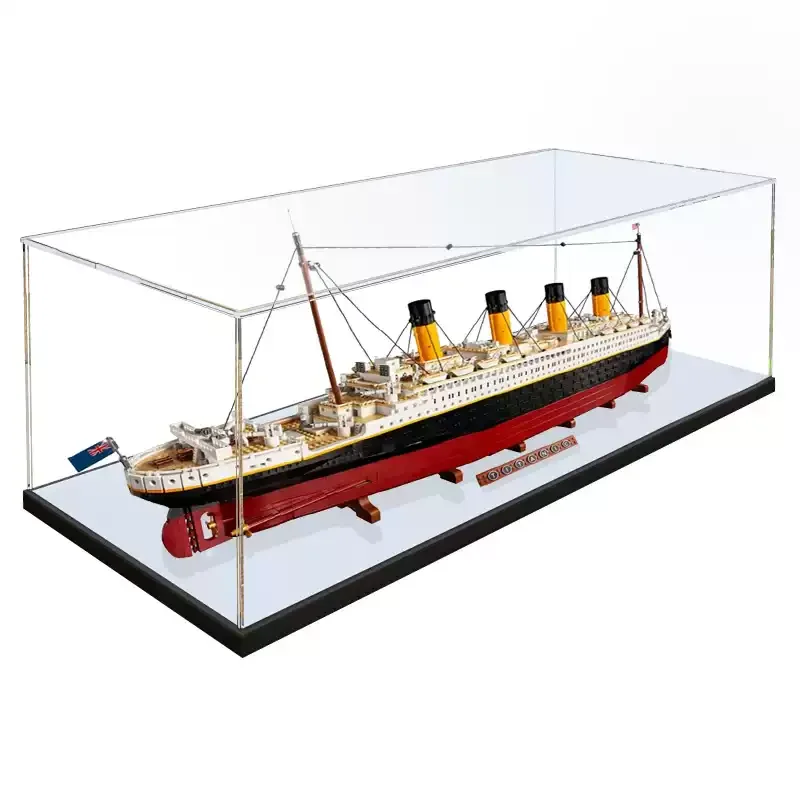Applicable to  10294 Titanic model figure acrylic display box building block transparent dust cover