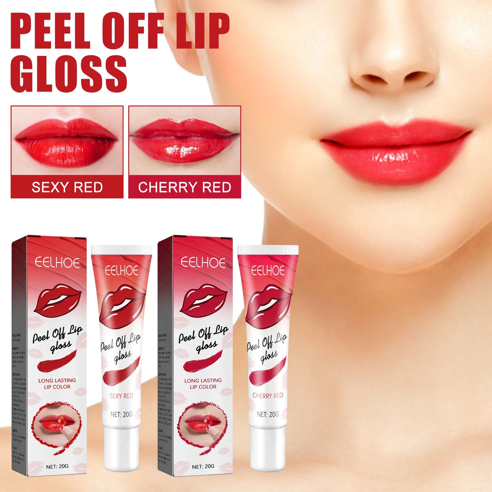 Impermeável Long Lasting Lip Gloss Máscara, Lip Tint, Peel Off, Hidratante, Fácil de colorir, Tint, Maquiagem Cosmética, Hidratante