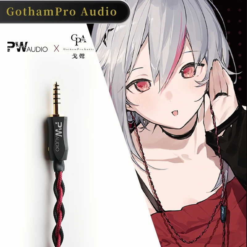 GothamPro & PWaudio 0.78mm 2PIN BAGA 오디오 케이블 레드-블랙