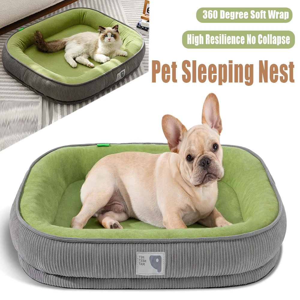 Haustier-Hundebett-Sofa, Katze, warmes, weiches und bequemes Schlafbett mit rutschfestem Design, tragbares, abnehmbares, waschbares Haustier-Hundebett-Sofa