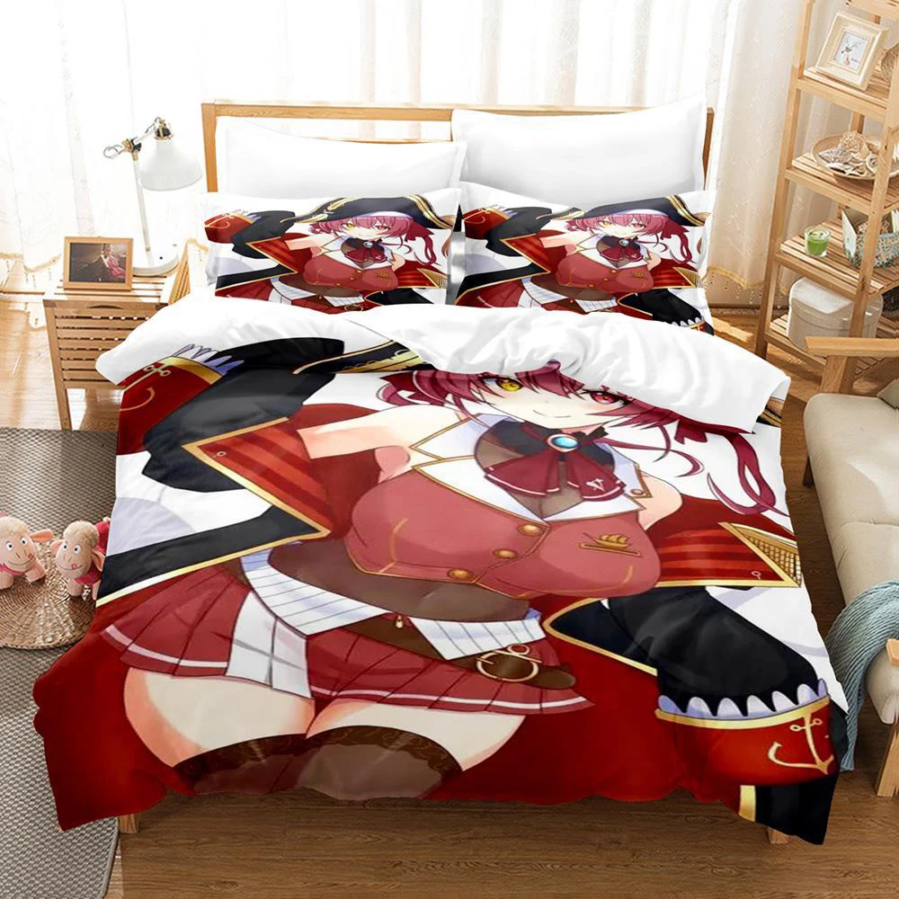 VTuber Ninomae 3D Printed Kawaii Duvet Cover Set for Boys Bedroom Single Double Queen King Size 2024