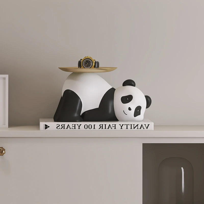 

Cute Panda Gateway Tray Key Storage Decoration Entry Home, Living Room, Tea Table Decoration, housewarming gift