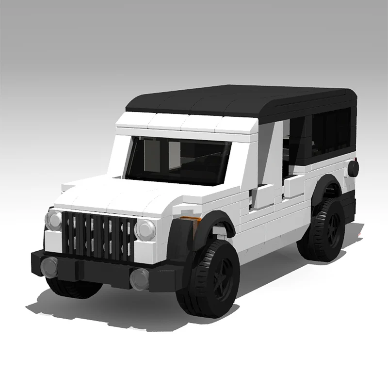 City Car Model MOC Building Bricks White Sport Utility Vehicle Modular Technology Children Holiday Gifts Assemble Toy Suit
