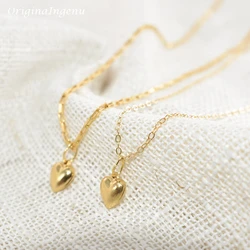 14K Gold Filled Heart Shape Necklace Minimalism Gold Necklace Gold Choker Boho Women Jewelry Pendants Collier Femme Kolye