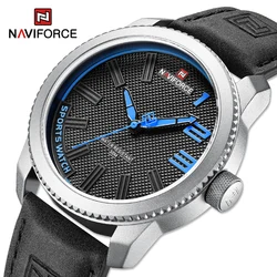 Luxury Brand NAVIFORCE 2022 New Original Leather Watch For Men Fashion Casual Sports Waterproof Quartz Wrist Watches Man Relogio