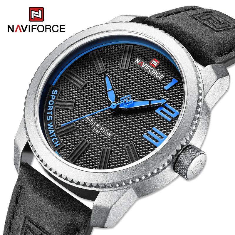 NAVIFORCE 2026 New Original Leather Watch For Men Quartz Wristwatches Fashion Casual Sports Daily Waterproof Man Relogio Masculi
