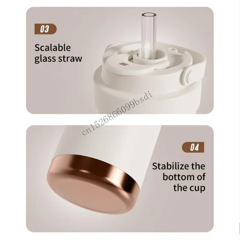 

11UA Ceramic Coated Insulated Stainless Steel Coffee Mug 750ml Spill proof Straw Cup for Cold Drink and Hot Beverages