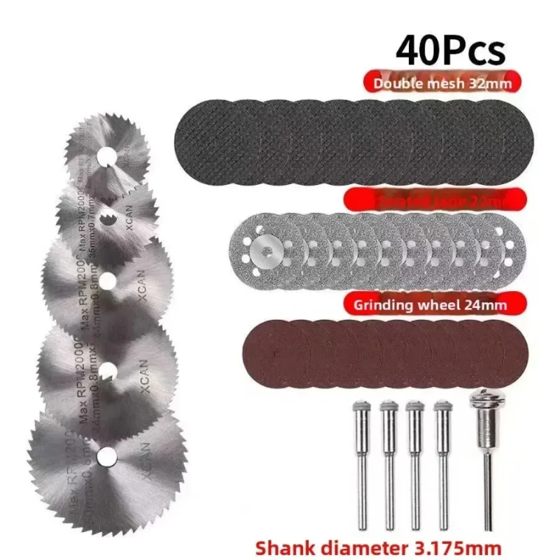 25/35/44/50mm HSS Lama per sega circolare Utensile rotante per taglierina in metallo Dremel Set di utensili elettrici Dischi da taglio per legno Trapano Mandrino da taglio