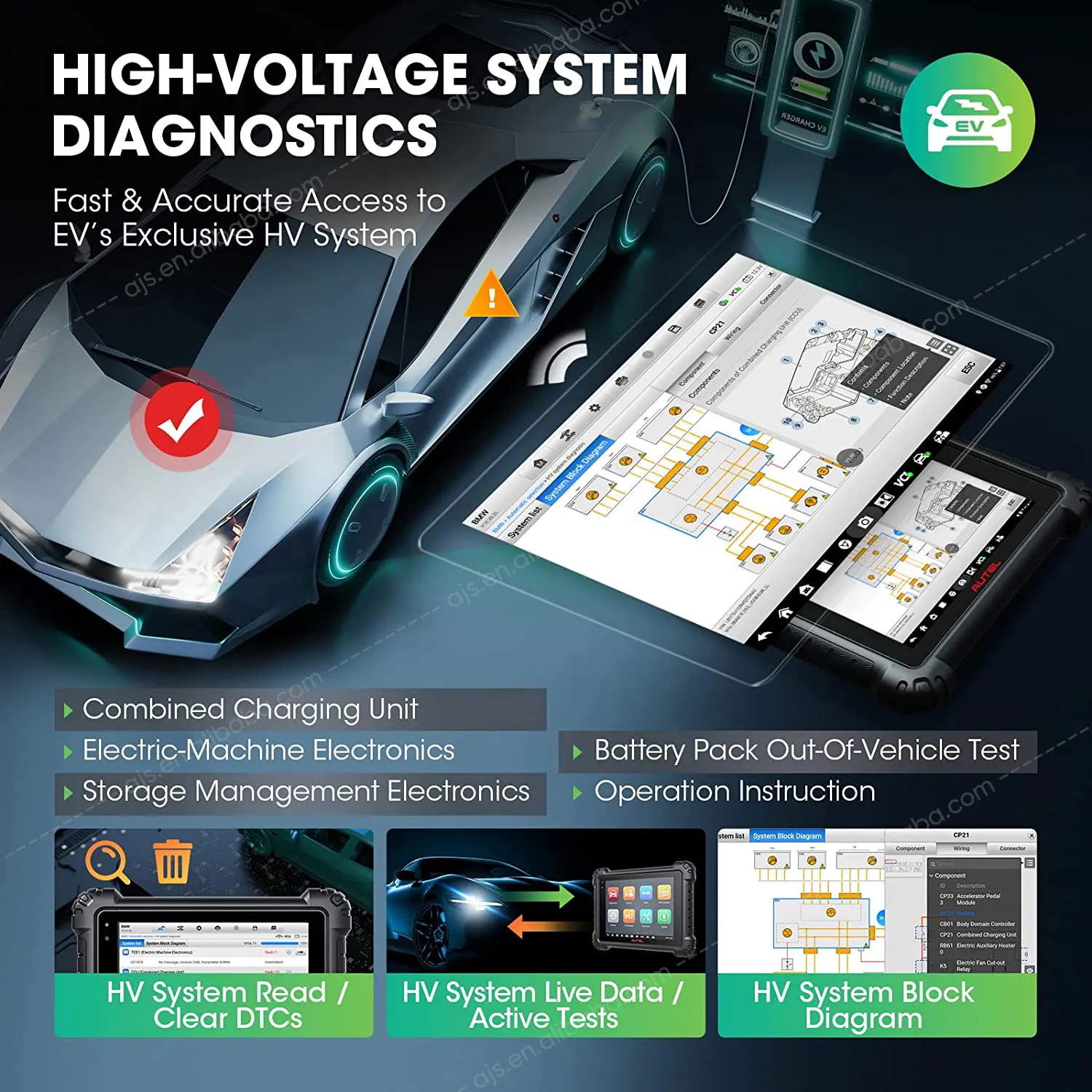 Autel MaxiSYS MS909EV Programmazione e codifica Sistema ad alta tensione e analisi delle batterie Diagnosi di bordo automobilistica 2