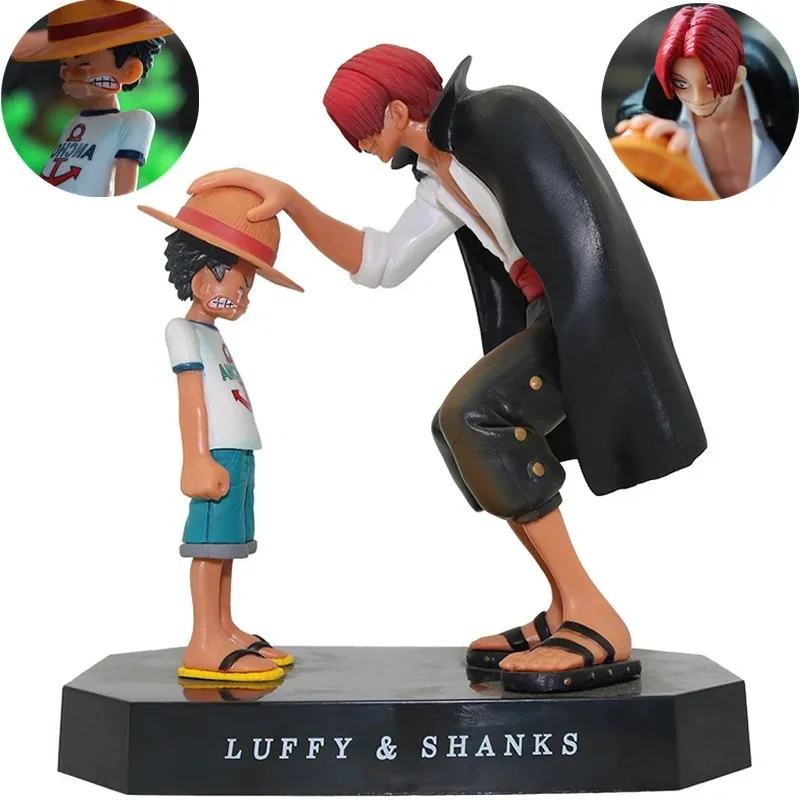 18Cm Anime Figure One Piece Luffy Four Emperors Shanks Redhead Shanks Straw Hat Luffy  Action Figure Collection Model Doll Toys