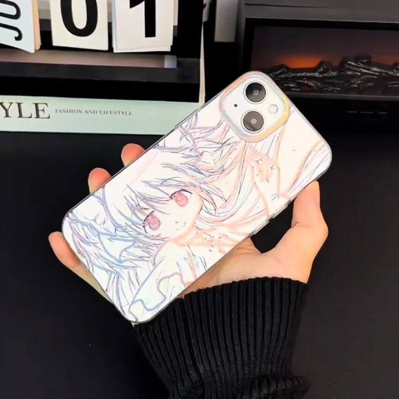 Чехол для телефона с аниме-персонажами Puella Magi Madoka Magica для iPhone 11 12 13 14 15 16 17 Pro Max Plus Air, с изображением Канамэ Мадоки, милый, красивый, с эффектом Авроры