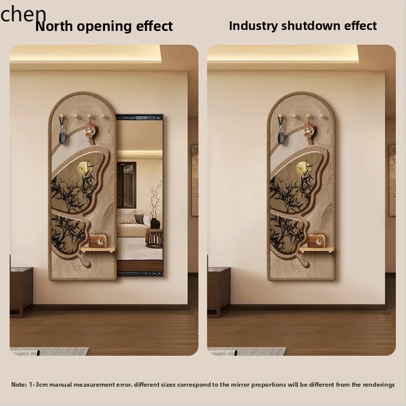 PYH Full-Length Mirror Hidden Body Mirror Invisible Concealed Sliding Mirror Entrance Decorative Painting