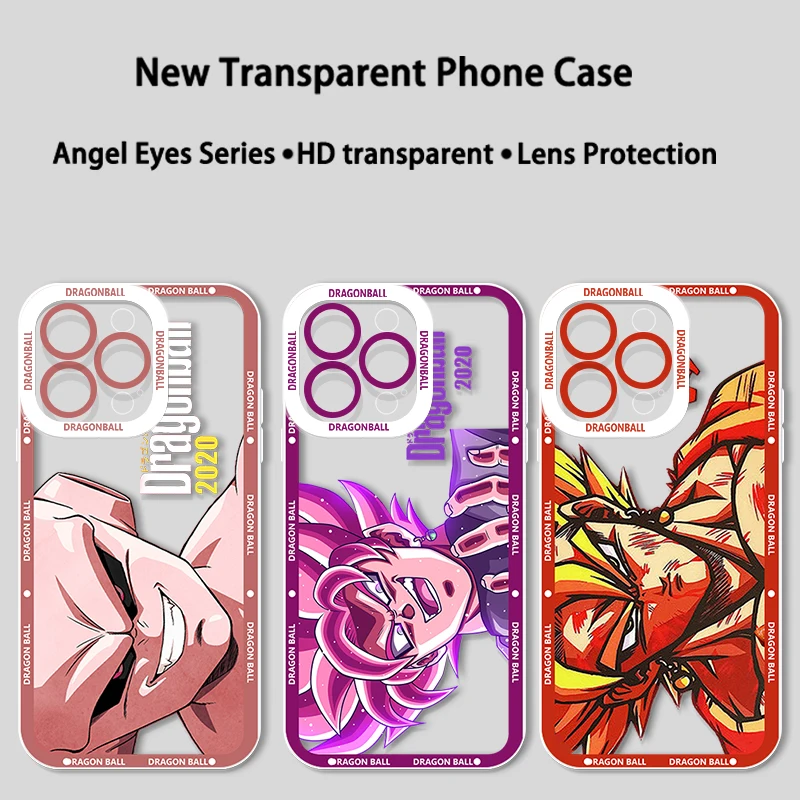 Dragon Ball Goku Frieza Black For iPhone 15 14 13 12 11 Mini XS XR X Pro MAX 8 7 6 Plus SE Angel Eyes Transparent Apple Case