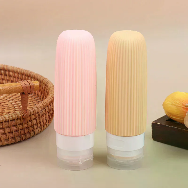 4 Teile/satz Silikon Reiseflaschen 90 ml Reisegröße Behälter Auslaufsicher Nachfüllbare Flüssigkeit Squeezable Klar Kulturbeutel