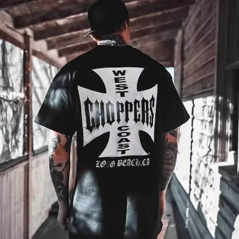 West Coast Choppers Cross Frame Print Women Tshirt Hip Hop