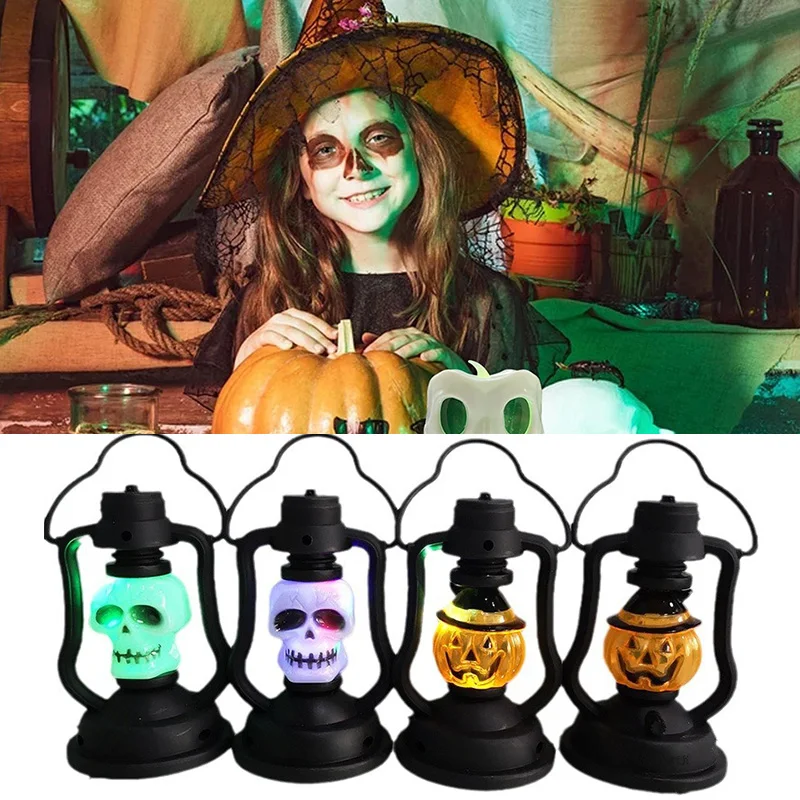 

Luminous pumpkin ghost lantern hand-held Electric kerosene lamp led colorful night light for Halloween Decorations Outdoor Party