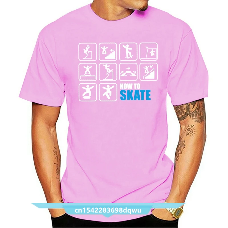 

How To Skate | Skater | Skating | Street | Urban | Retro | Fun | S-3XL T-Shirt Print T Shirt Summer Style Hot The New
