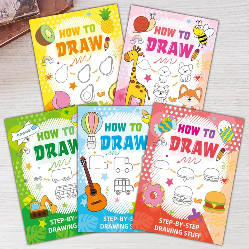 Fun Drawing Book Drawing Book Step-by-Step Guide with Animal Illustrations Cute Cartoon Characters Colorful Patterns Book
