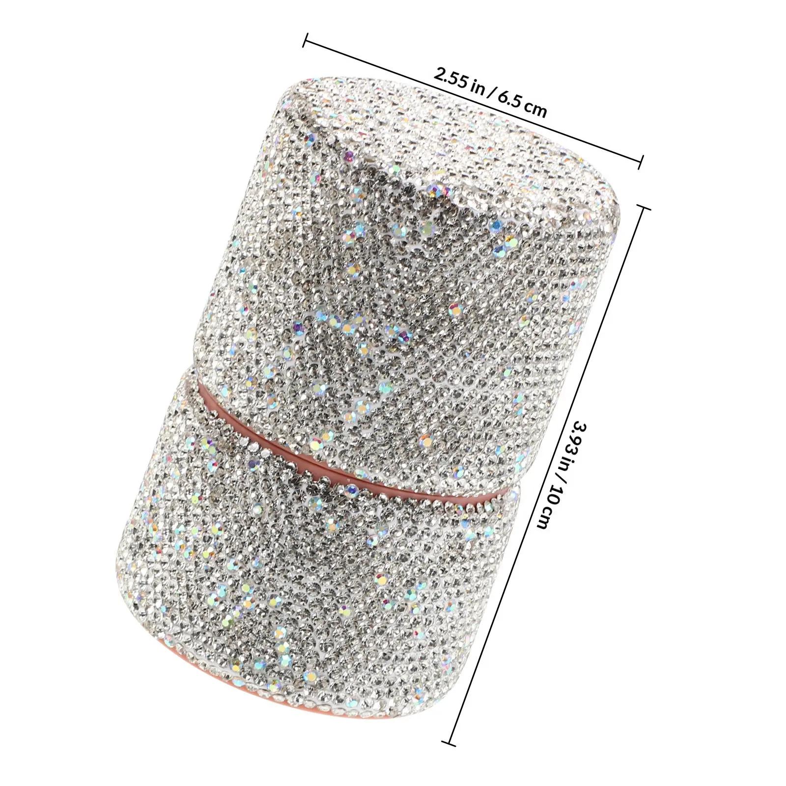 مجموعة منظم فرش المكياج المزين بالكريستال اللامع، حافظة محمولة للسفر، حامل لفرش الوجه والعين والبودرة