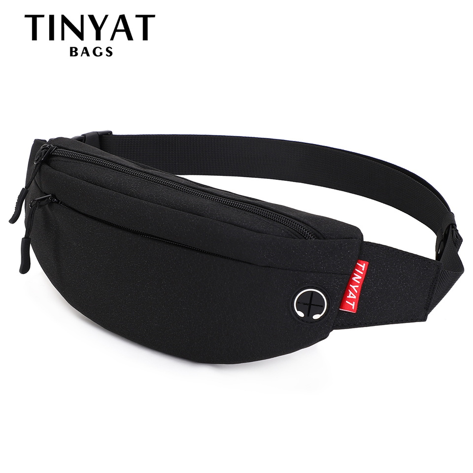  TINYAT Men Waist Bag Pack Purse Casual Large Phone Belt Bag Pouch Women's Travel Phone Bag Fanny Banana Bag Hip Pockets 