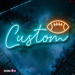 Custom Neon Sign with Rugby Personalized Name, LED for Birthday Party, Bar, Wedding Room, Wall Decoration