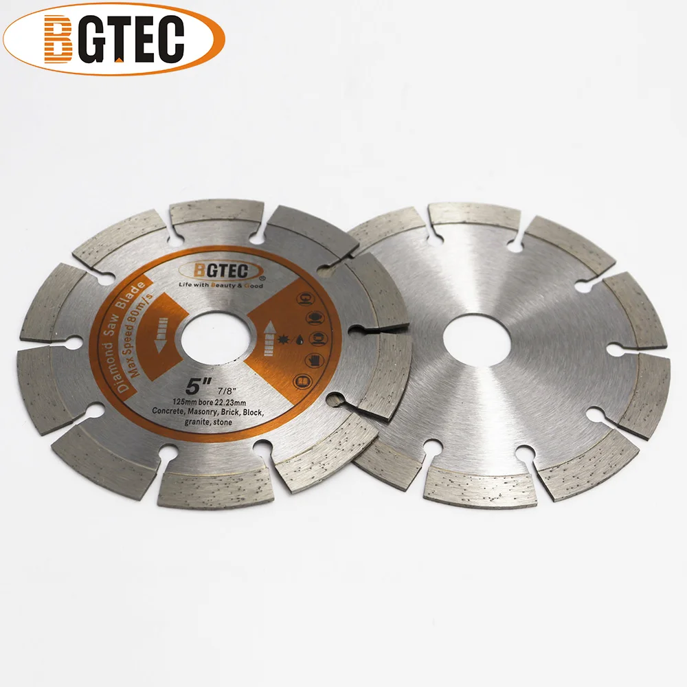 BGTEC 4/4.5/5/6 pollici Lama per sega diamantata Granito Marmo Cemento Pietra Piastrelle Foro22.23mm Disco da taglio a secco Marmo Granito Porcellana