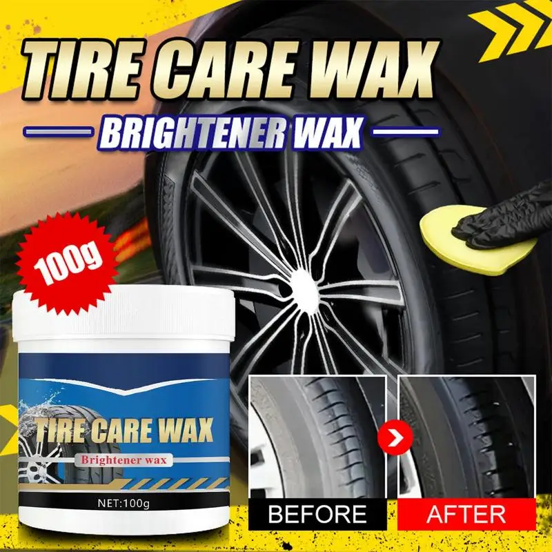 Tire Care Wax 100g Brake Dust Remover Tire Shine Cream Rust Removal Cleaner For Car Detailing Cleans Shines And Protects