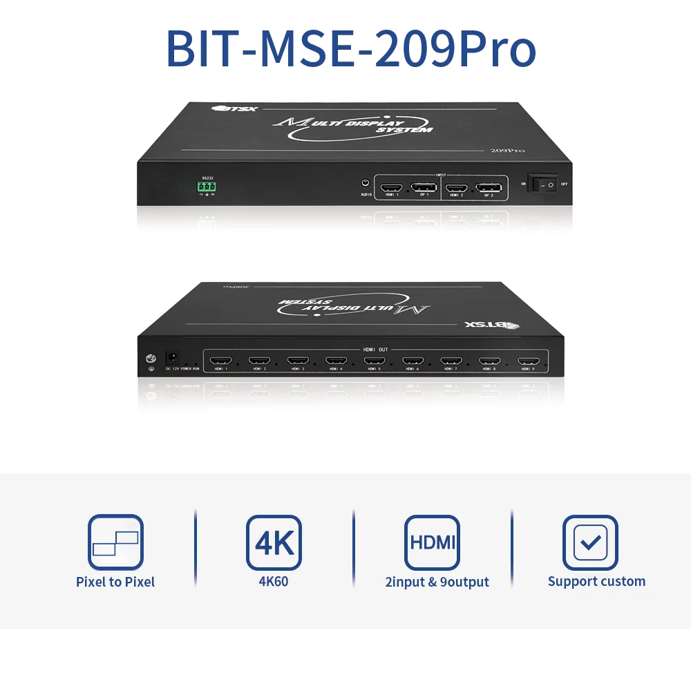 Bitvisus Metal Multi-screen Multi-Monitor Expansion 4K60 Multi Display  1x8 1x7 3x3 1x9 8x1 9x1 Video Wall Controller