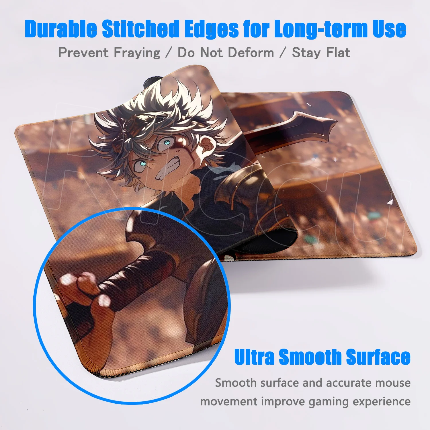 วอลเปเปอร์ใหม่แบล็คโคลเวอร์อะนิเมะแผ่นรองเม้าส์คอมพิวเตอร์แล็ปท็อปอุปกรณ์เสริมสำหรับเล่นเกมแผ่นรองเมาส์พรมพีซีแผ่นรองเมาส์ HD แผ่นรองคีย์บอร์ด