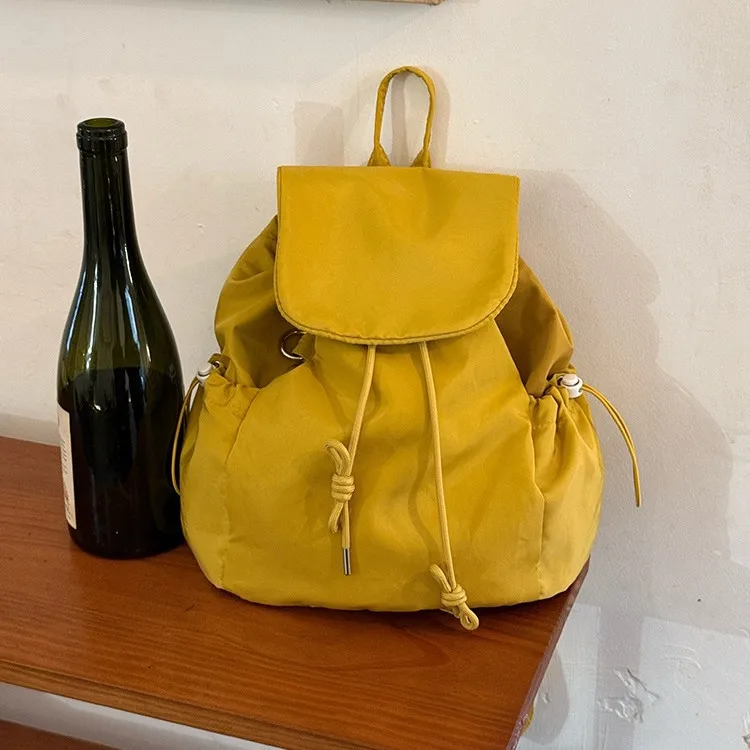 

Новый клетчатый рюкзак на шнурке 2024, студенческий рюкзак большой вместимости, легкий нейлоновый рюкзак, модная повседневная женская сумка