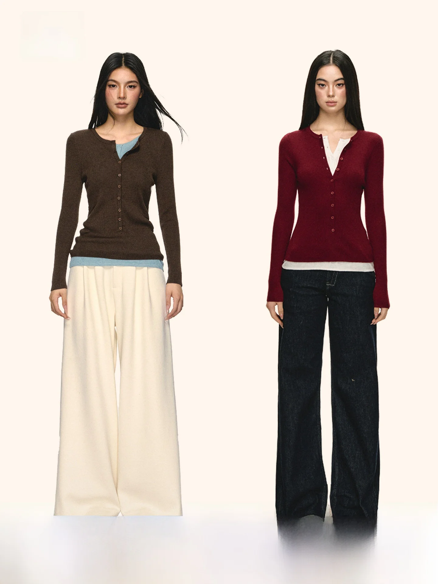 

Anna Aneae Women's Knitted Wool Long Sve Base irt Spring Season Color Blo Unique Inner Wear Slim Fit Casual Sle