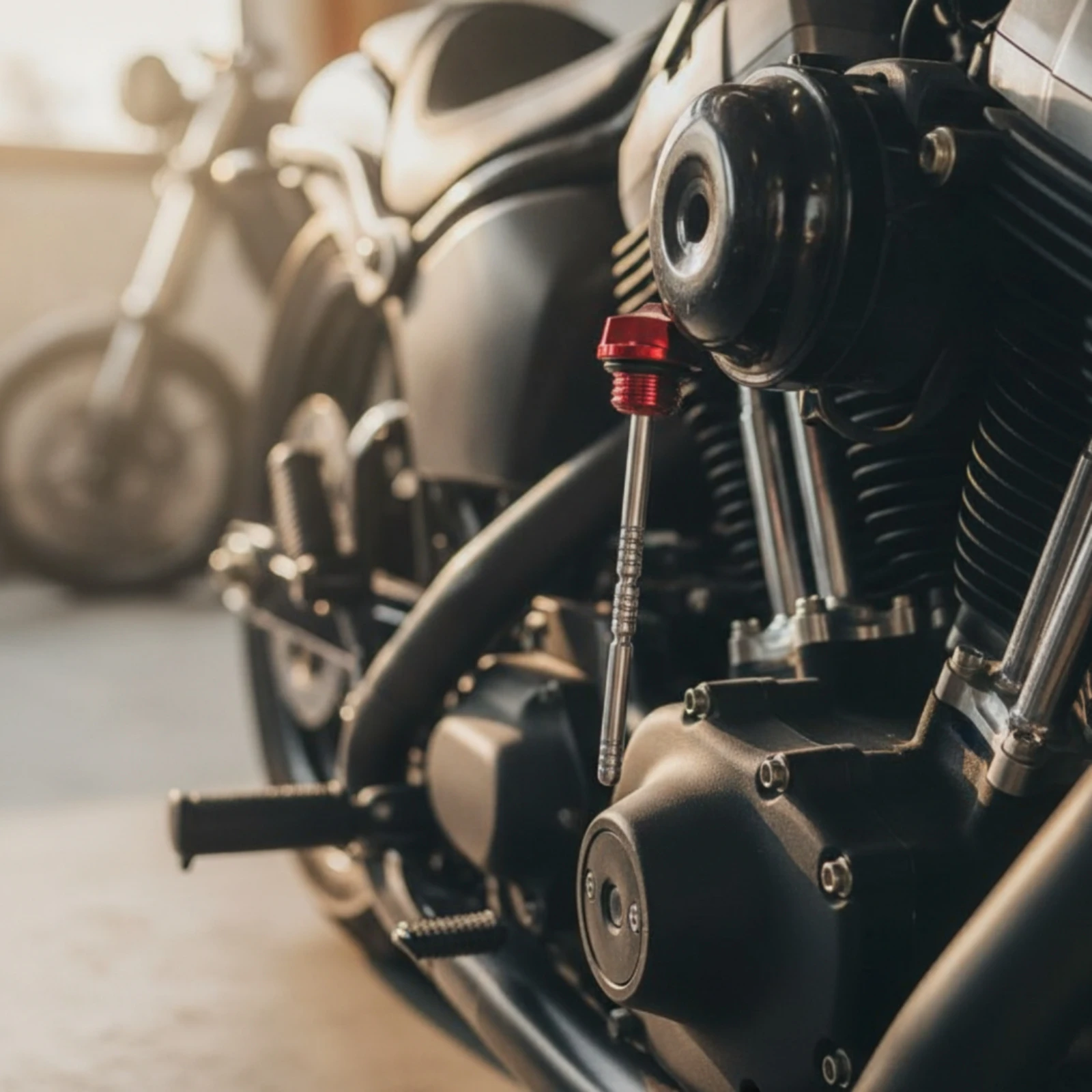 Motorcycle Oil Dipstick CNC-Machined Motorcycle Dipstick with Threaded Cap Part Aftermarket Screw-on for Mechanics, Engine Care