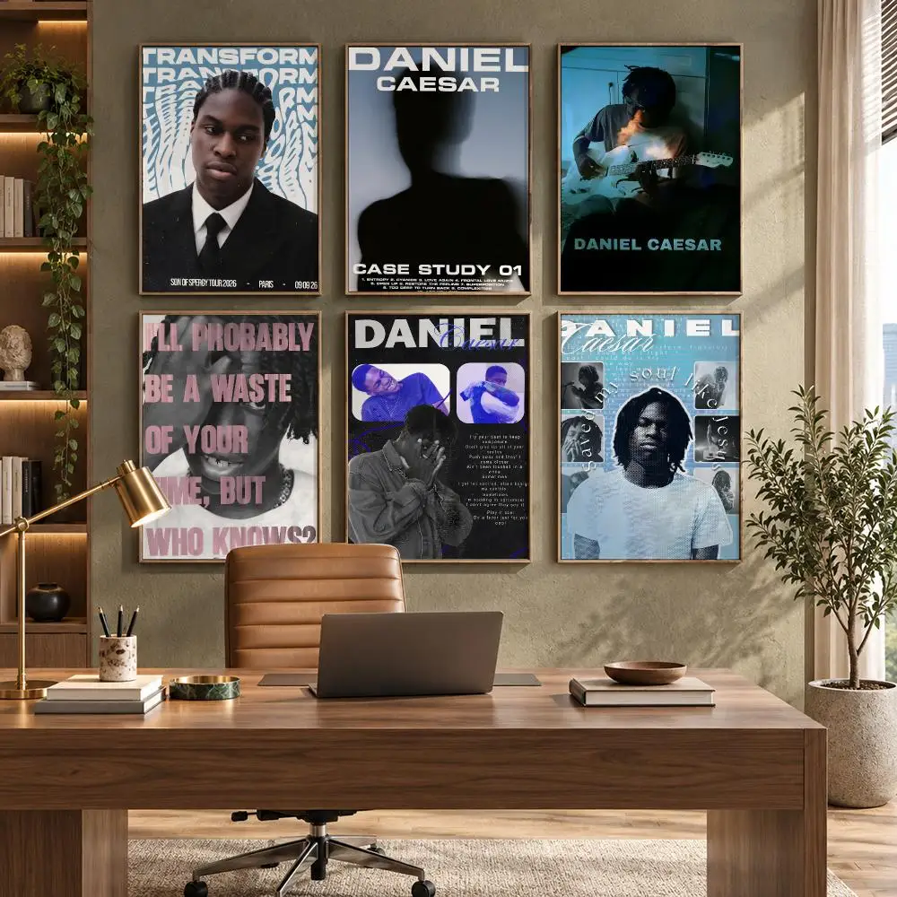 Daniel Caesar R&B Singer Music Artist Poster Self-Adhesive PP Paper HD Wall Decal for Study Living Room Garage DIY Gift
