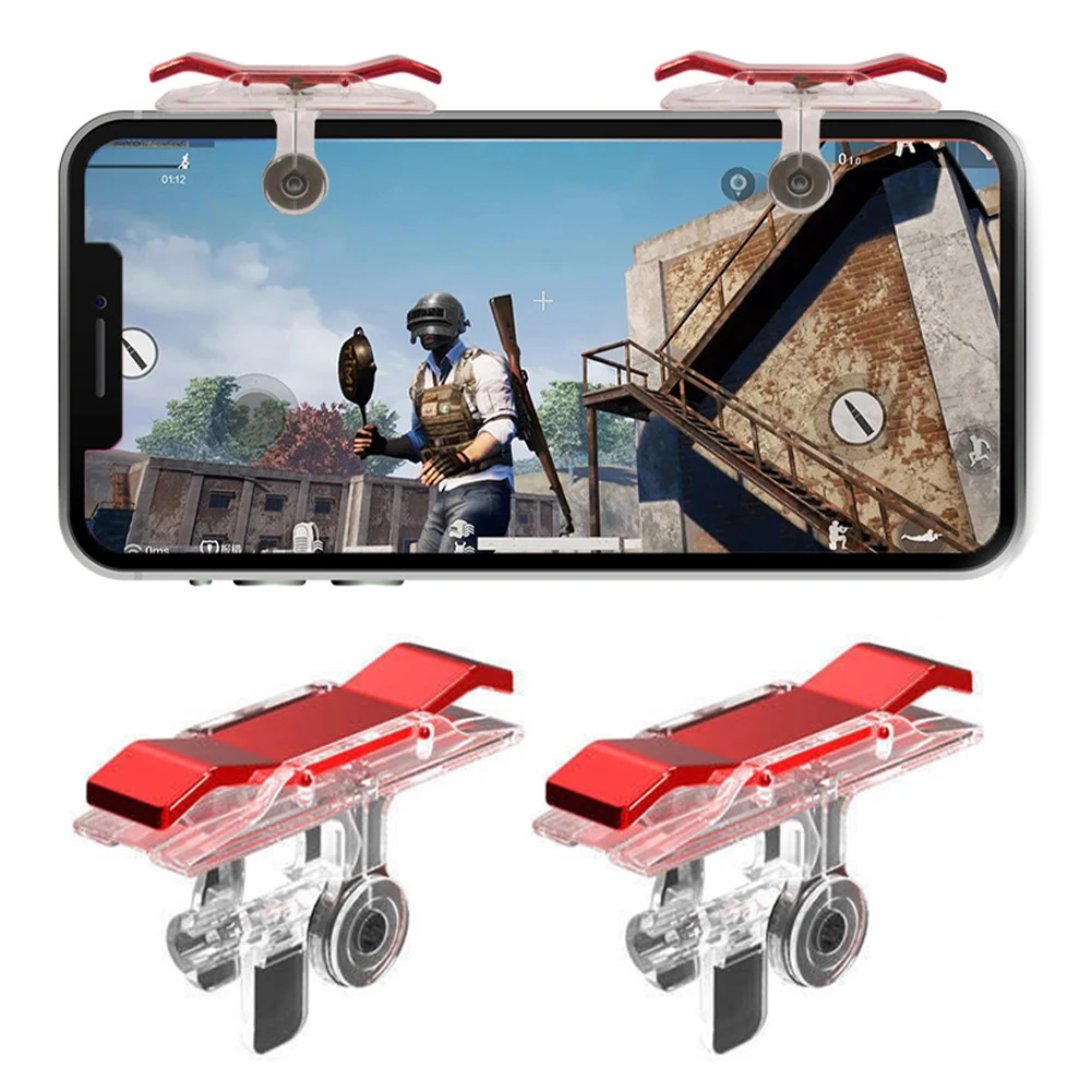 1 Pair Mobile Phone Game Controller Gamepad PUBG Auxiliary Button Fast Aim Shooting Handle Game Trigger Gaming Accessories