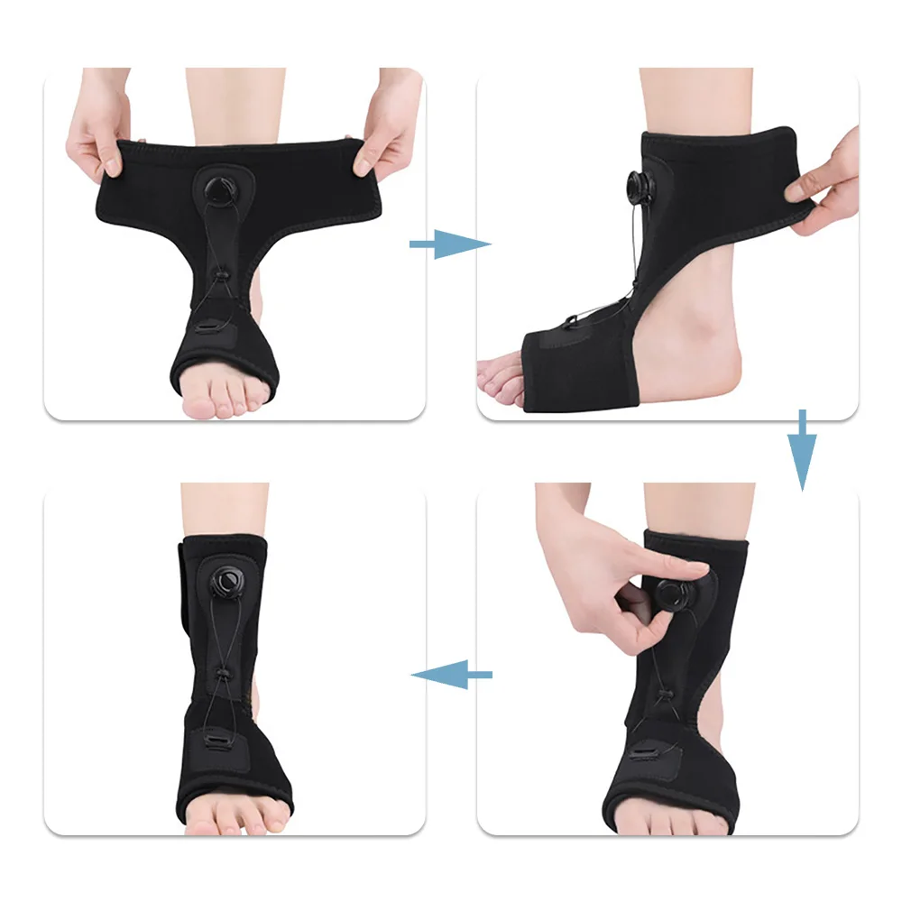 Plantar Fasciitis Night Splint, Drop Foot Orthopedic Brace Adjustable Rotating Knob Support for Foot Drop Achilles Tendonitis