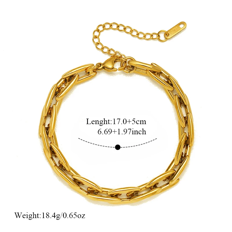 EILIECK 316L Edelstahl Hochwertiges Handgefertigtes Kettenhalsketten-Armband-Set Geschenk für Frauen Neue Mode Wasserdichter Schmuck – Detail 7