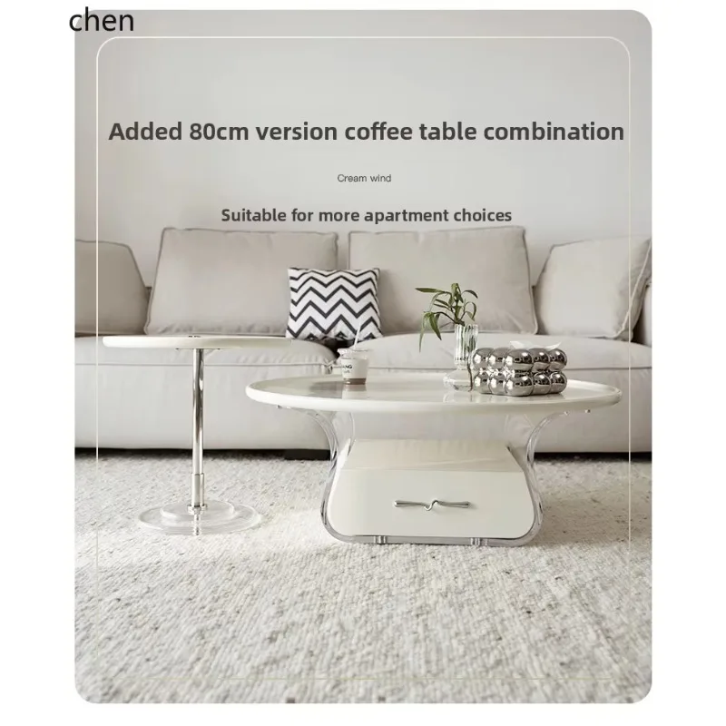 طاولة القهوة غرفة المعيشة المنزلية الاكريليك الإبداعية شقة صغيرة مستديرة